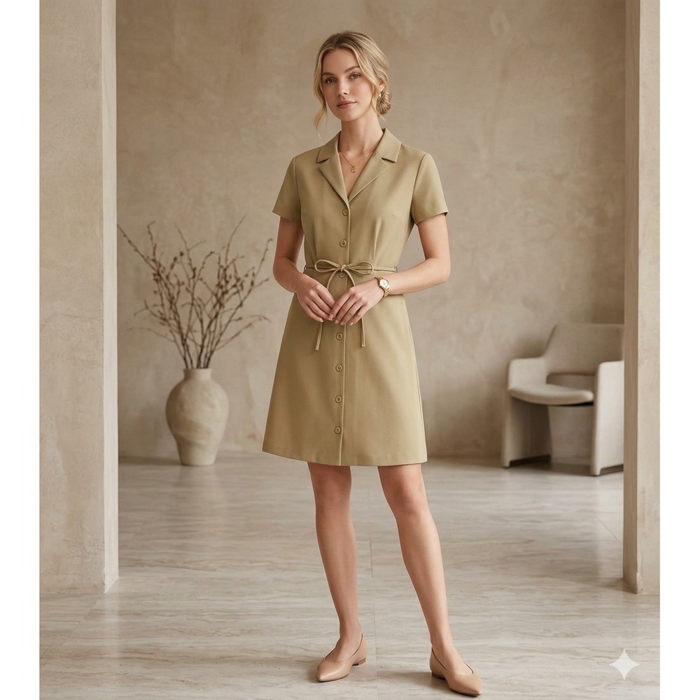 NWT Everlane The Japanese GoWeave Notch Shirt Dress Size 2 Sustainable